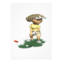 Jogador de golfe da mulher convite personalizados
