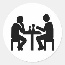 Jogador de xadrez adesivos redondos