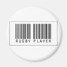 Jogador do rugby do código de barras ima de geladeira