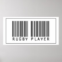 Jogador do rugby do código de barras impressão
