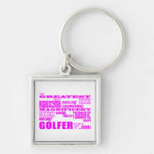 Jogadores de golfe das meninas: Grande jogador de  Chaveiro
