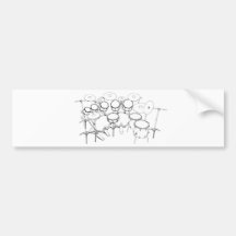 Jogo do cilindro de 10 partes: Desenho preto & bra Adesivos