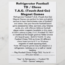 Jogo do ímã do TAG da xadrez do futebol do refrige Panfletos