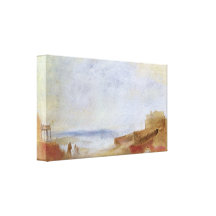 Joseph Turner - cena litoral com construções Impressão De Canvas Esticadas