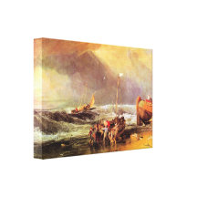 Joseph Turner - cena litoral com pescadores Impressão Em Tela Canvas