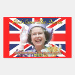 Jubileu de diamante do HM rainha Elizabeth II Adesivos Retangular