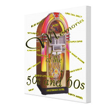 Jukebox fabuloso do anos 50 impressão de canvas envolvida
