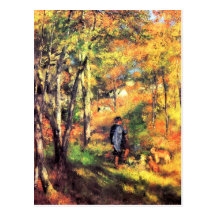 Jules le Coeur e seus cães por Pierre Renoir Cartao Postal