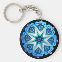 Kaleido-Estrela de néon azul Chaveiros