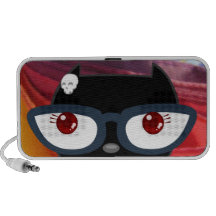 Kats com Glassez: Auto-falante de Blacky Kat Caixinha De Som Portátil