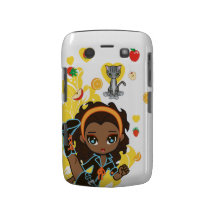 Kawaii Aisha o afro-americano Chibi 9700/9780 Capas Blackberry