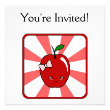 Kawaii Apple (menina) Convite Personalizado