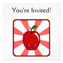 Kawaii Apple (menino) Convite Personalizados
