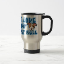 Kawaii eu amo meu pitbull caneca
