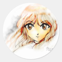 Kawaii grande dos olhos do esboço da menina do Ani Adesivos