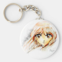 Kawaii grande dos olhos do esboço da menina do Ani Chaveiro