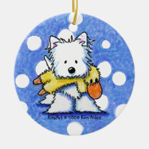 KiniArt Westie & ornamento do brinquedo do pato