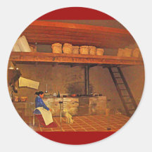 La Cocina do en de Mujer y SU Perro - museu da com Adesivos Em Formato Redondos