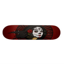 "La Muerta" no conselho VERMELHO Skateboard