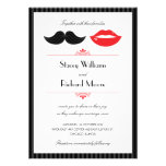 Lábios e convite v.2 do casamento do bigode