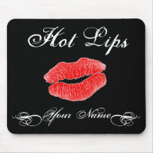 "Lábios quentes" em Mousepad preto