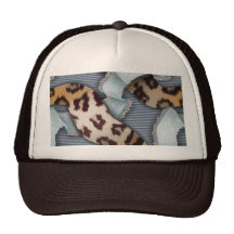 Laço de n dos leopardos '- azul - bone