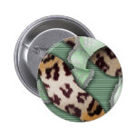 Laço de n dos leopardos '- verde - boton