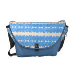 Laço do nouveau da arte do vintage no azul da lava bolsa mensageiro