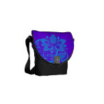 Laço floral elegante (roxo e turquesa) bolsas mensageiro