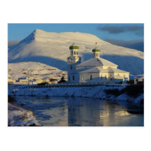 Lado sul de igreja ortodoxo russo, Unalaska Islan Cartoes Postais