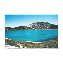 Lago azul impressão de canvas envolvidas