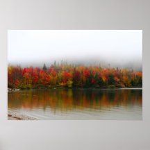 lago do eco do folhagem de outono de New Hampshire Pôsteres