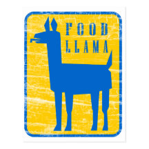 Lama da comida cartão postal