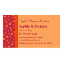 Laranja colorida bonito do arando do design dos cí cartão de visita