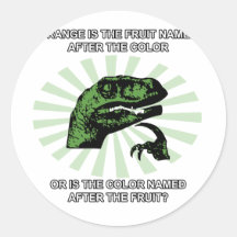 Laranja de Philosoraptor Adesivos Redondos