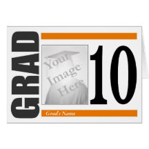 Laranja do cartão com fotos do convite da graduaçã
