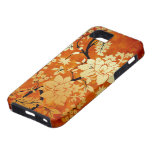 Laranja, ouro & estilo oriental floral preto capa de iPhone 5 Case-Mate