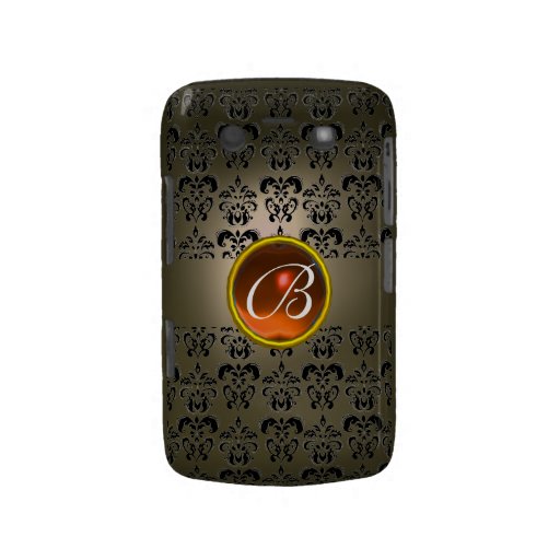 Laranja preta cinzenta do MONOGRAMA da GEMA do DAM Capa Blackberry Case-Mate