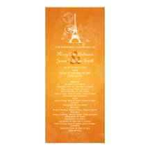 Laranja romântica de Paris do programa elegante do Convites Personalizado
