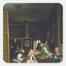 Las Meninas ou família de Philip IV, c.1656 2 Adesivos Quadrados