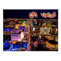 Las Vegas, Nevada na noite - vista aérea Cartão Postal