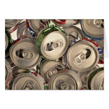 Latas de alumínio, reciclado cartões