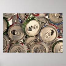 Latas de alumínio, reciclado posteres