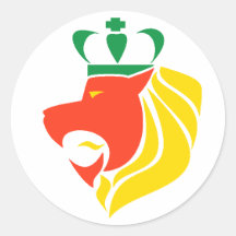 Leão coroado reggae de Rasta Adesivos Redondos