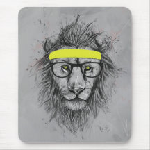 Leão do hipster mouse pads