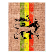 Leão do rei da reggae cartão postal