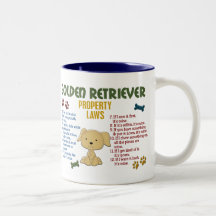 Leis 4 da propriedade do golden retriever caneca