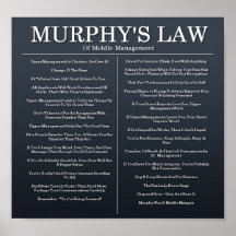 Leis de Murphys da gestão média Posters