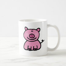 Leitão cor-de-rosa caneca