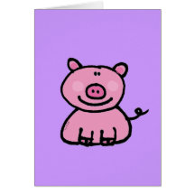 Leitão cor-de-rosa cartão